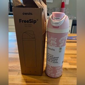 Owala Pink Floral Insulated Water Bottle